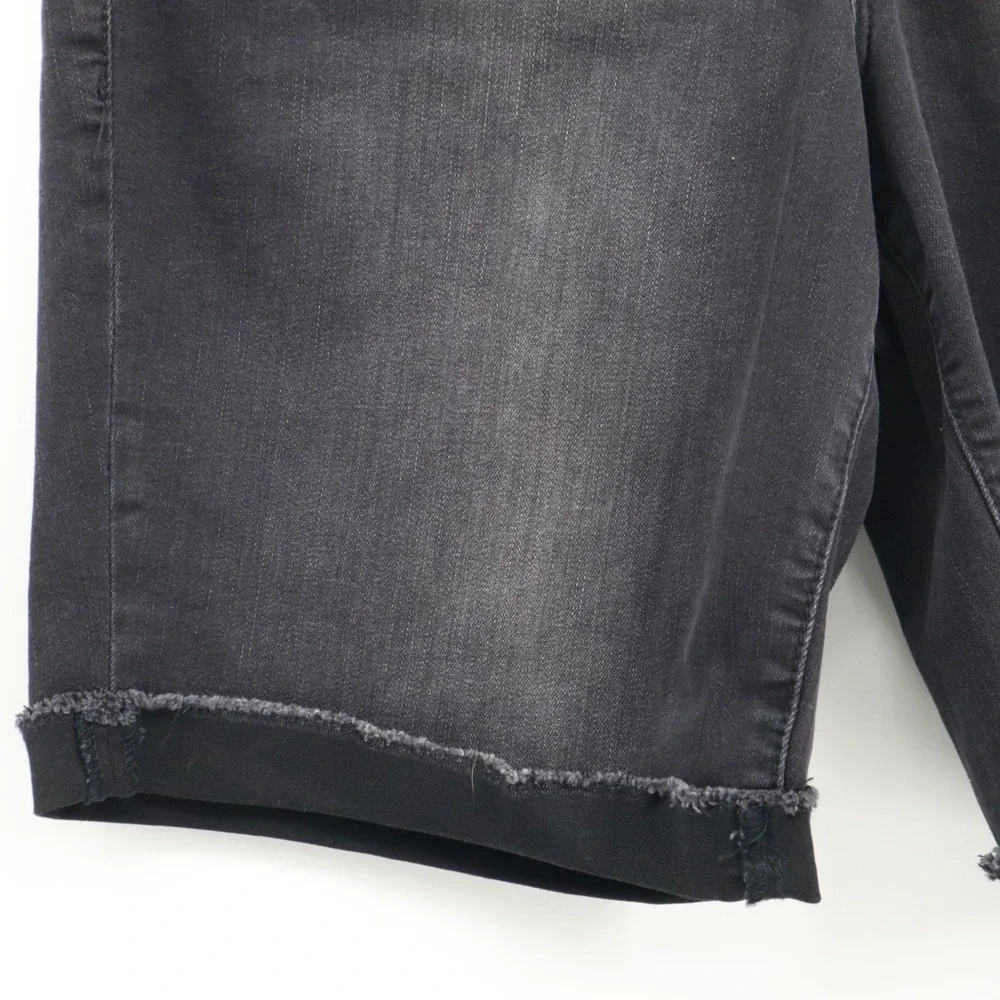 Lane Bryant Bermuda Denim Shorts Women 16 Black Streetwear Edgy Rugged Urban NWT